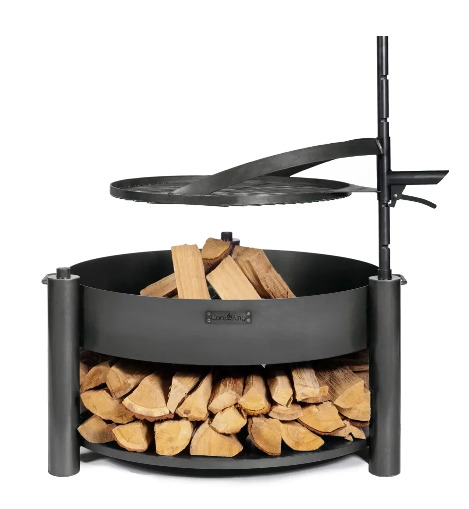 CookKing Vuurkorf Montana X, inclusief houtopslag & accessoires