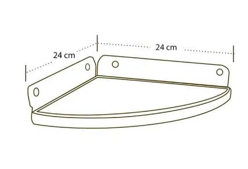 Lifetime hoekplank, straal 24 cm, 2 stuks