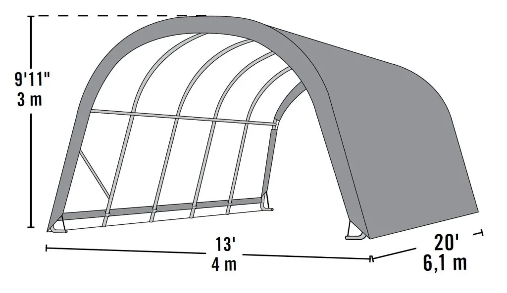 ShelterLogic weideschuilplaats Run-In-Shed 24,4 m², groen