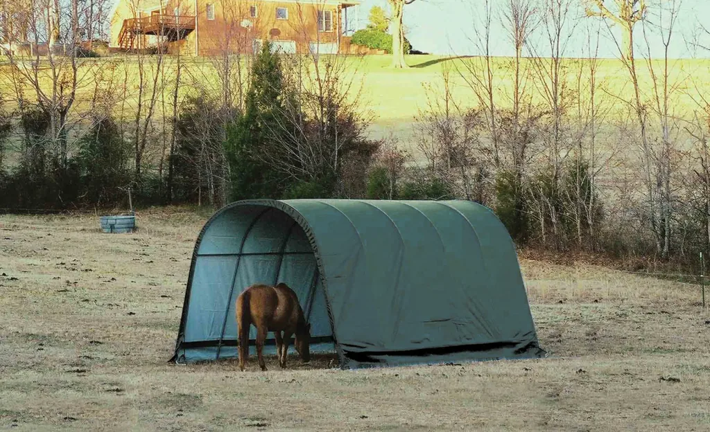 ShelterLogic weideschuilplaats Run-In-Shed 24,4 m², groen