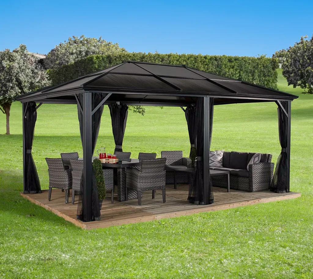 Sojag gordijnset voor tuinpaviljoen Meridien 12x16
