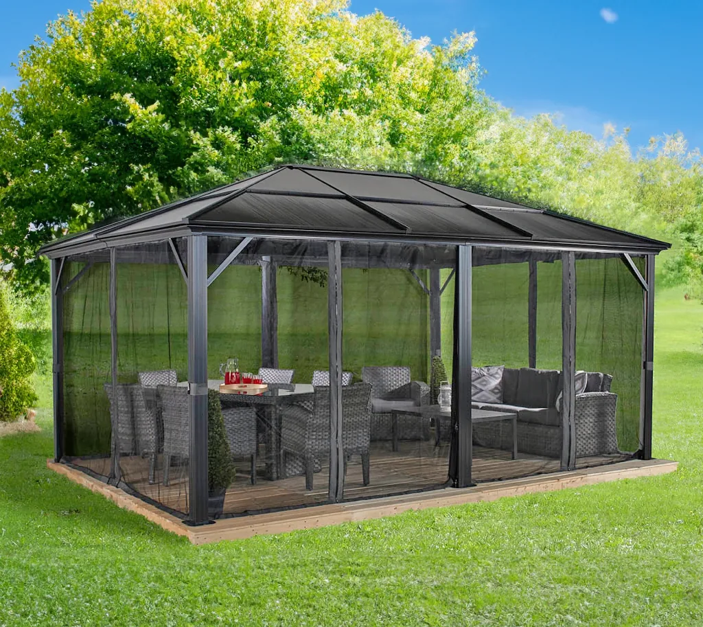 Sojag gordijnset voor tuinpaviljoen Meridien 12x16