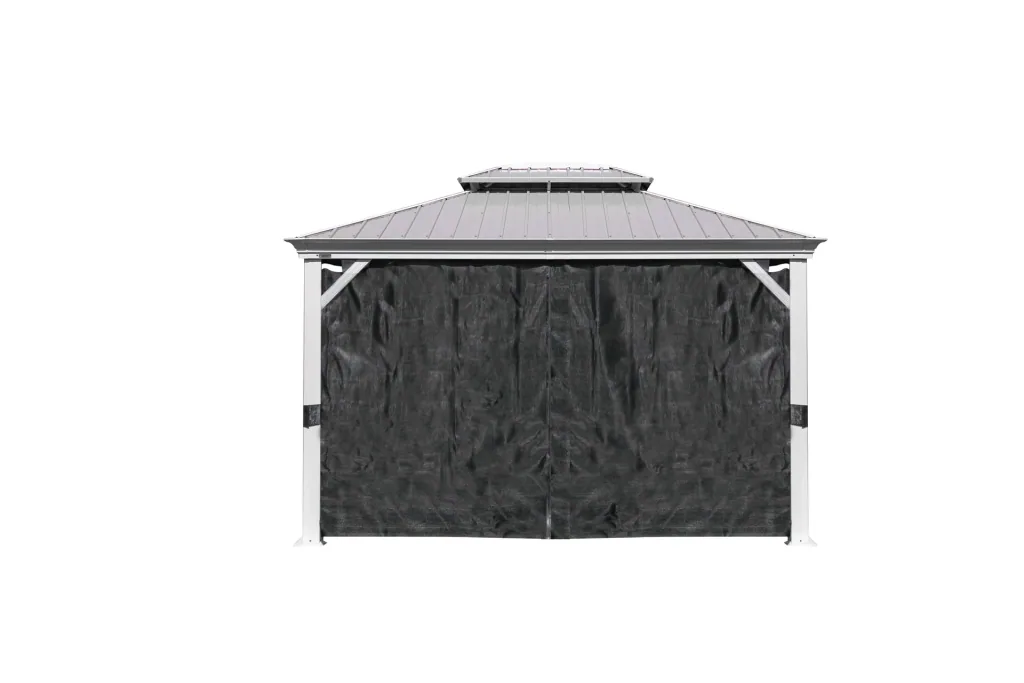 Sojag gordijnenset passend voor de Messina 12x16-paviljoen, champagne