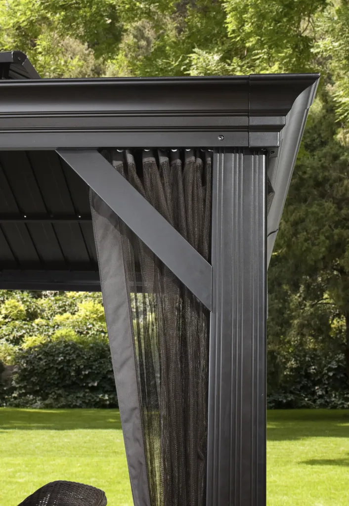 Sojag gordijnenset voor de tuinpaviljoen Messina 12x20