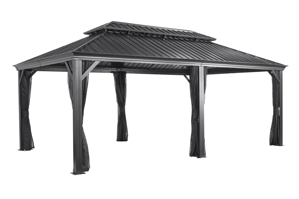 Sojag gordijnenset voor de tuinpaviljoen Messina 12x20
