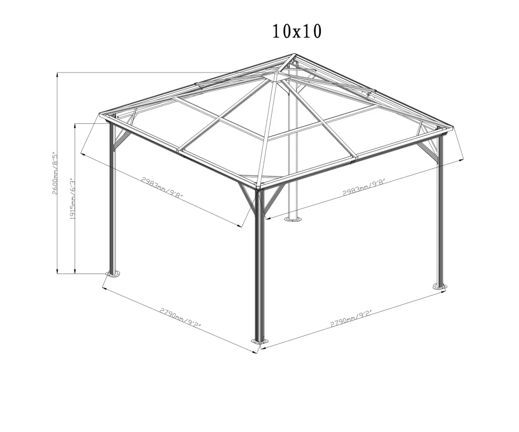 Sojag Gordijnset voor tuinpaviljoen Verona 10x10