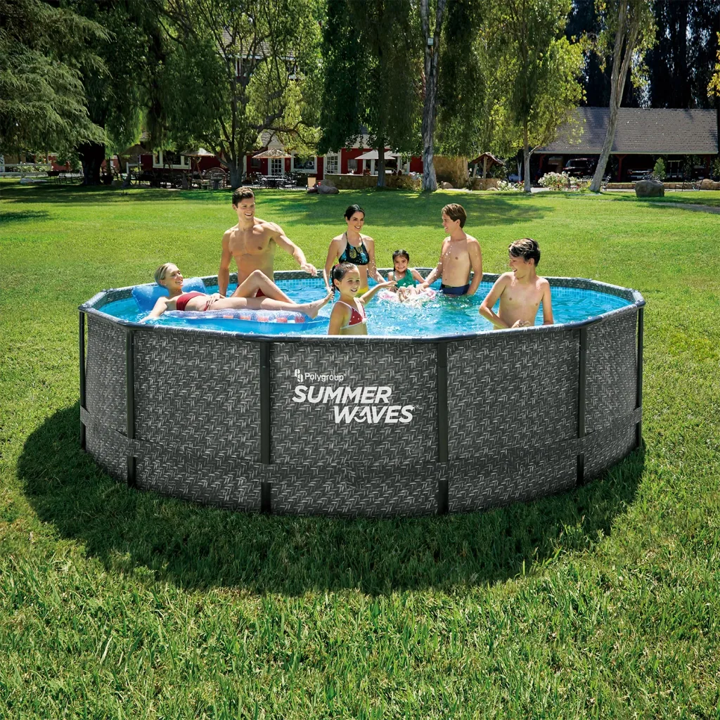 Pool Elite 427 x 107 cm, Rattan grau