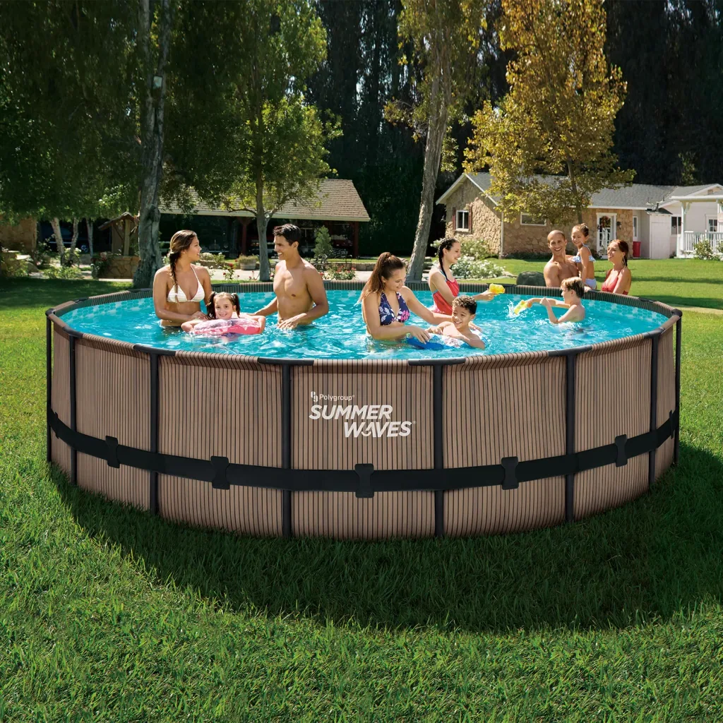Pool Elite 427 x 107 cm, Rattan grau