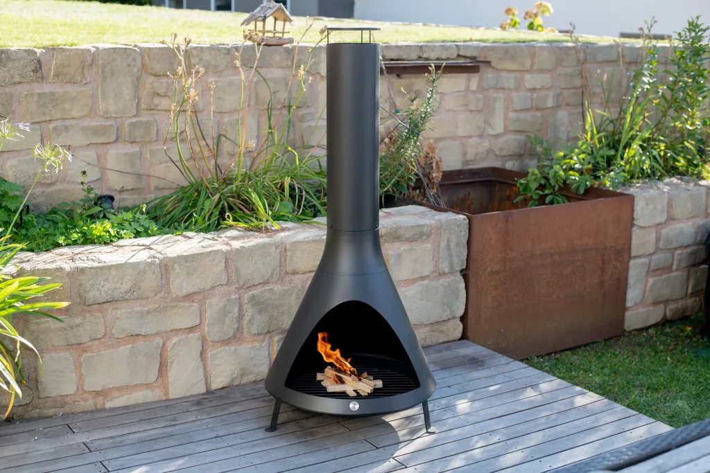Fireplace including smoke outlet black