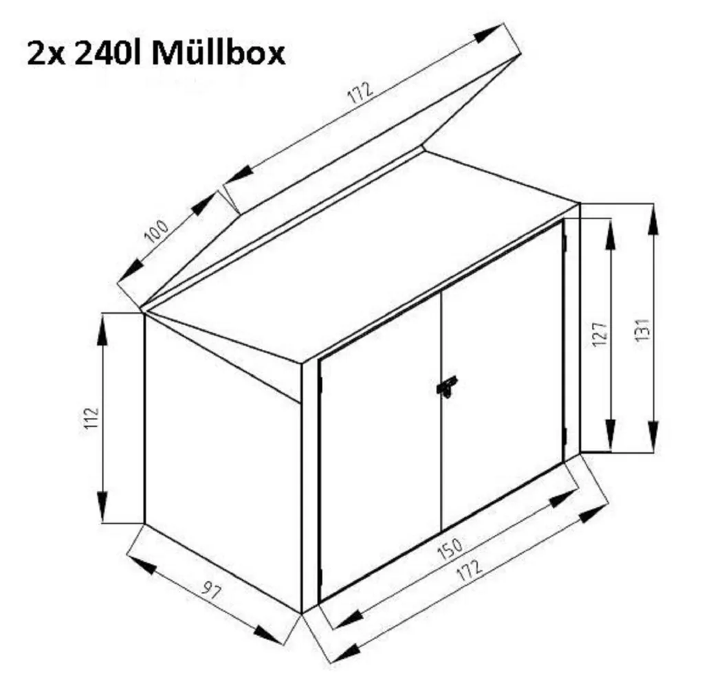 Westmann Afvalcontainerbox 53 verzinkt (2× 240 L)