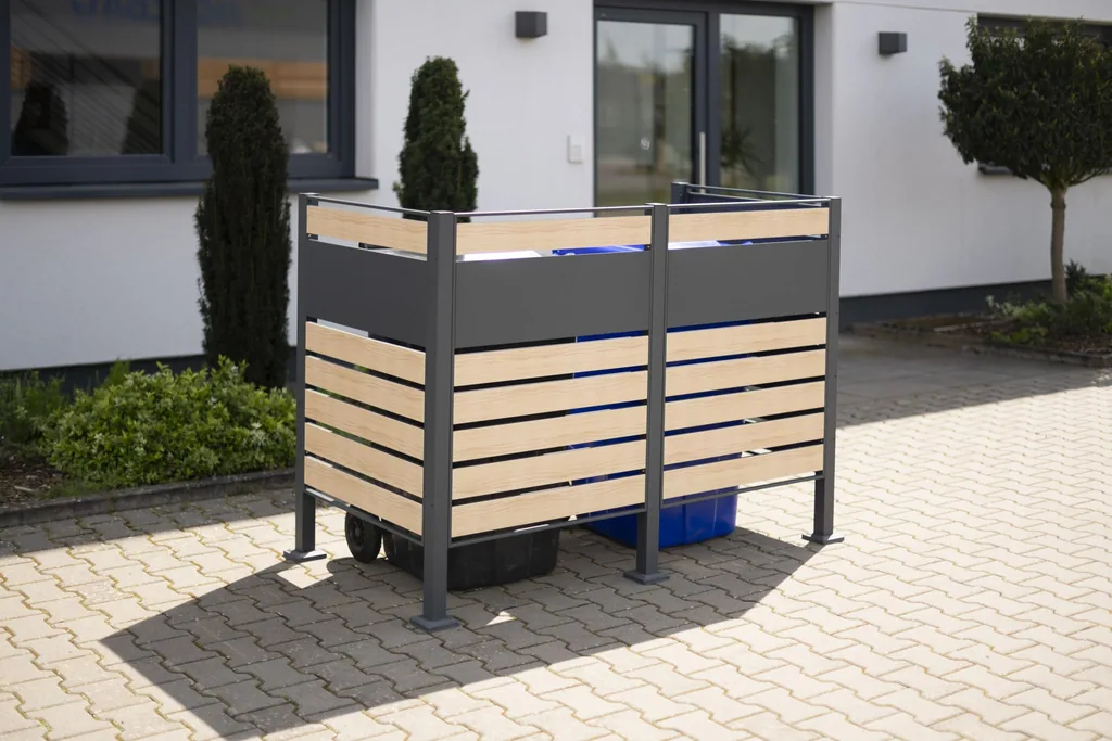 Westmann Afvalbakombuis Planum 2er 120 cm houtlook (2× 240 L)