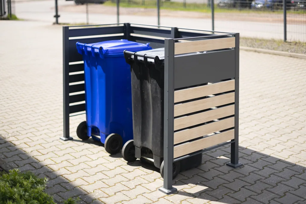 Westmann Afvalbakombuis Planum 2er 120 cm houtlook (2× 240 L)
