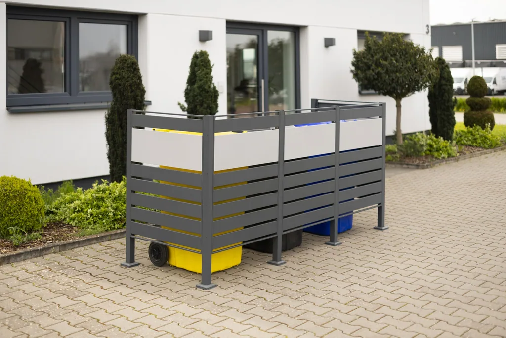 Westmann Afvalcontainerombouw Planum 3-delig 120 cm antraciet (3× 240 L)