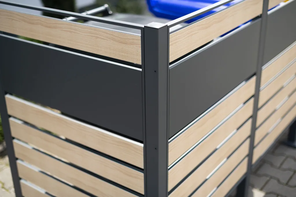 Westmann afvalcontainerombouw Planum 3-delig 120 cm houtlook (3× 240 L)