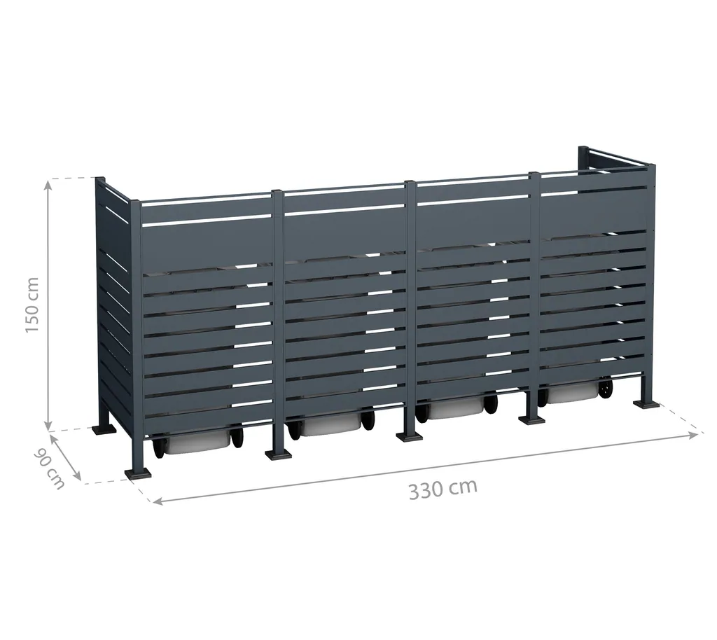 Westmann Afvalcontainerombouw Planum 4er 150 cm antraciet (4× 240 L)