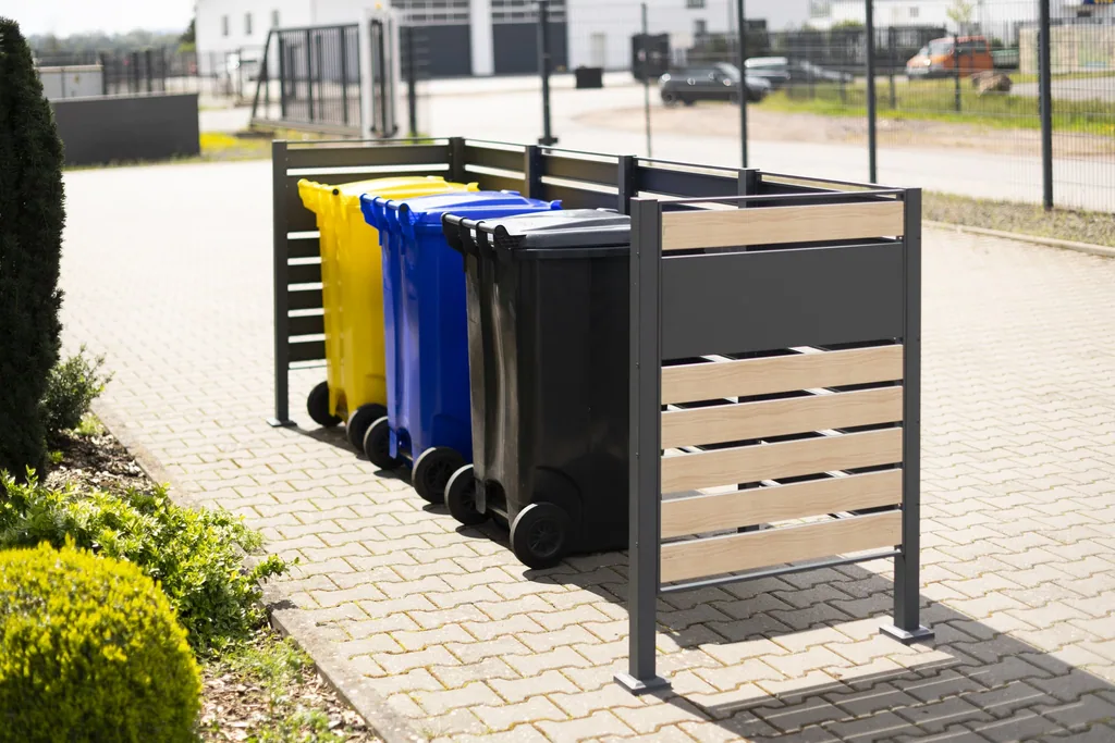 Westmann Afvalcontainerombouw Planum 4-delige 120 cm houtlook (4× 240 L)