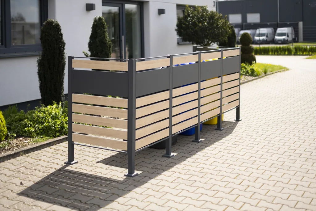 Westmann Afvalcontainerombouw Planum 4-delige 120 cm houtlook (4× 240 L)
