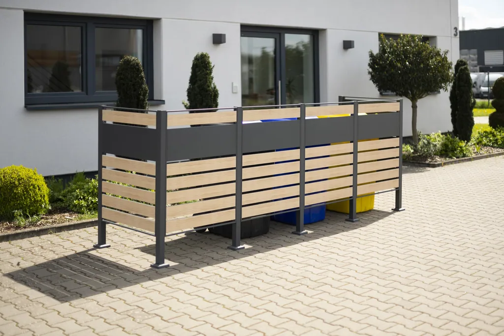 Westmann Afvalcontainerombouw Planum 4-delige 120 cm houtlook (4× 240 L)