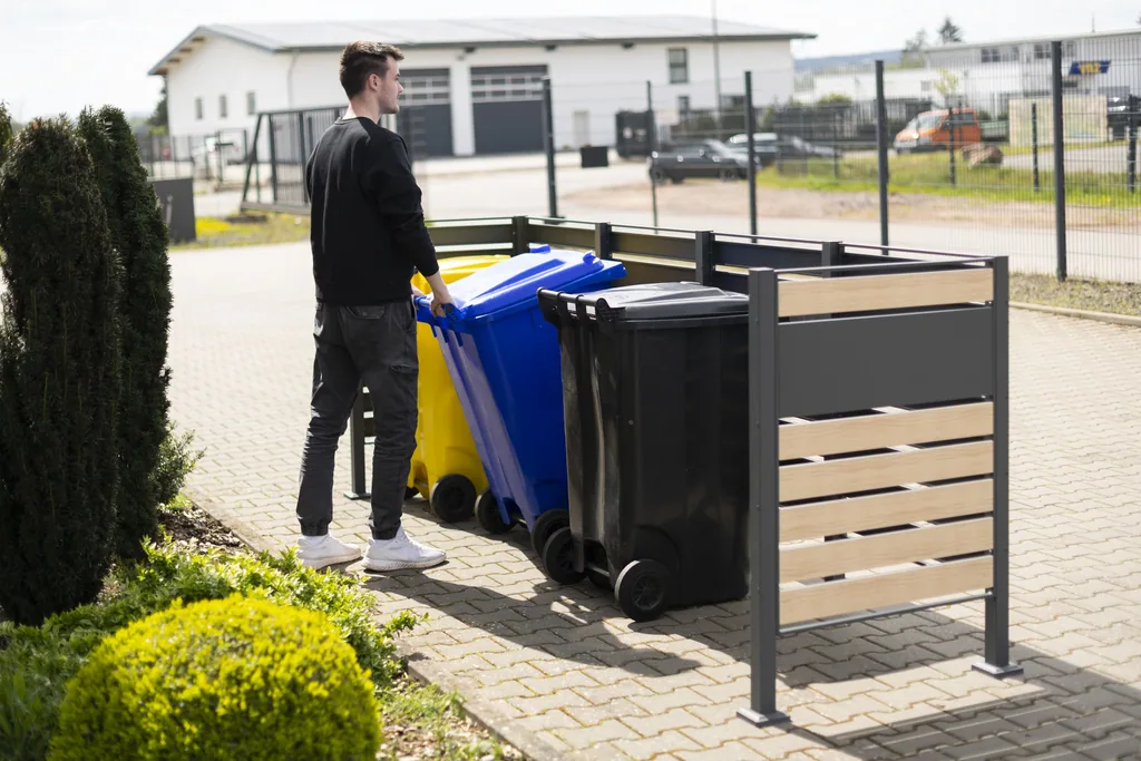 Westmann Afvalcontainerombouw Planum 4-delige 120 cm houtlook (4× 240 L)