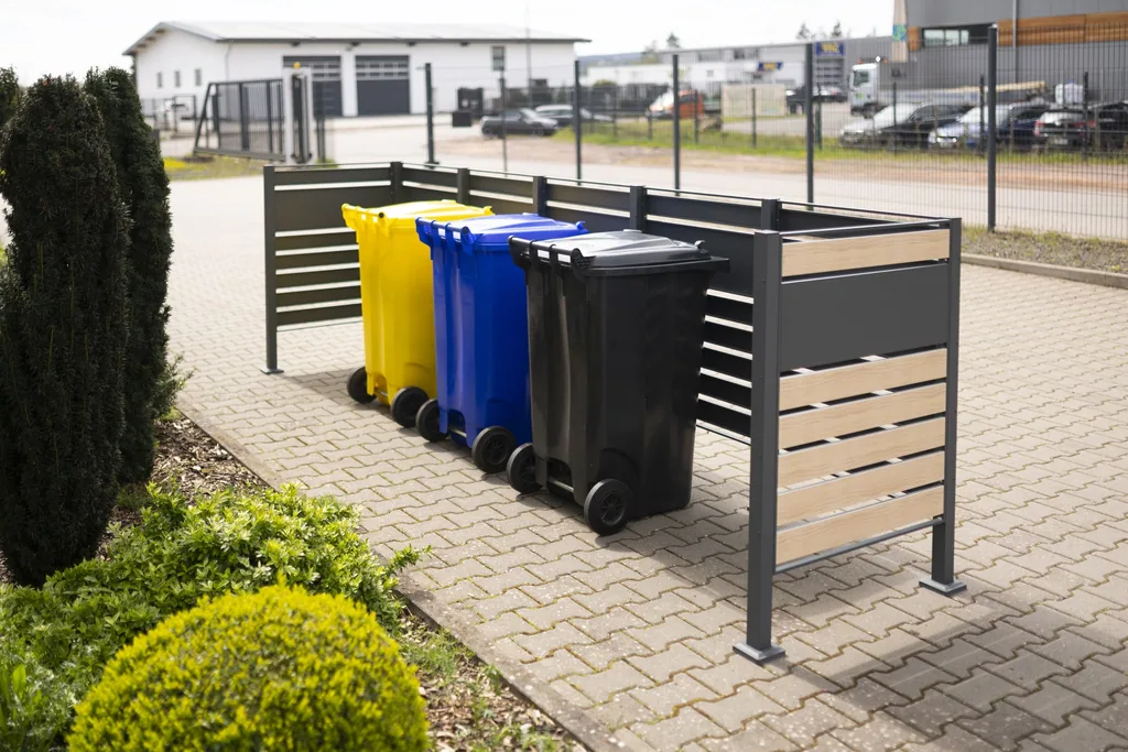 Westmann Afvalcontainerombouw Planum 5-delige 120 cm houtlook (5× 240 L)