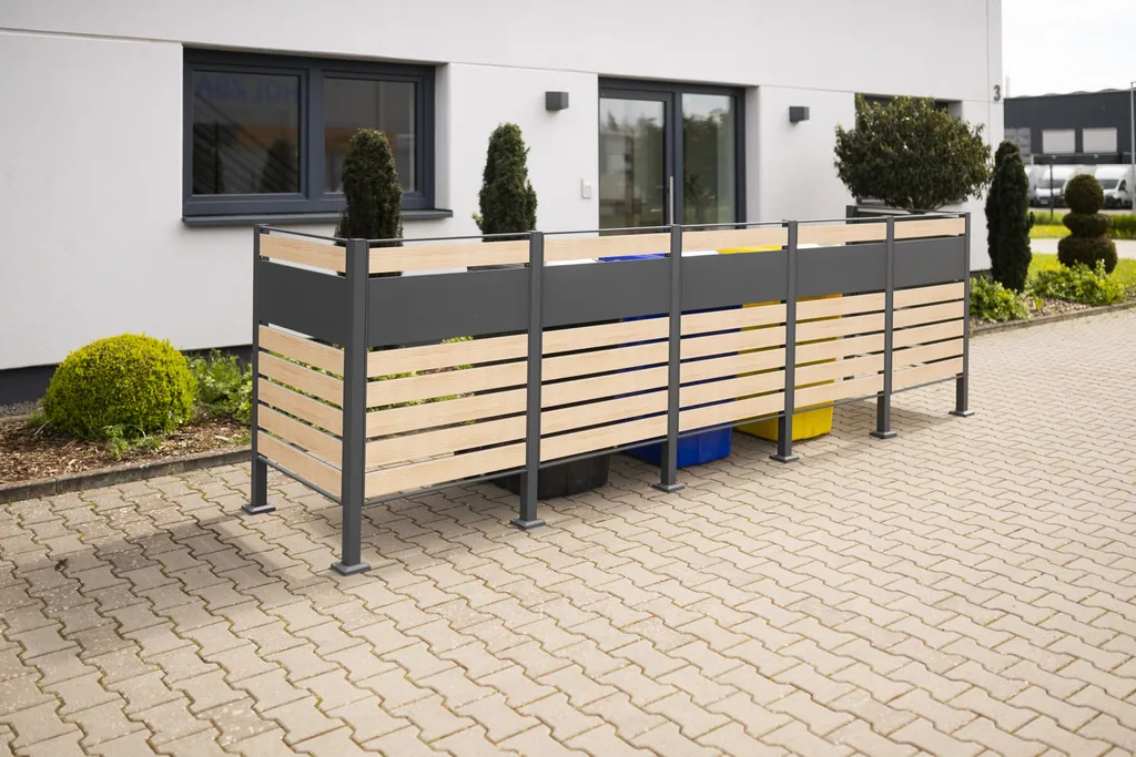 Westmann Afvalcontainerombouw Planum 5-delige 120 cm houtlook (5× 240 L)