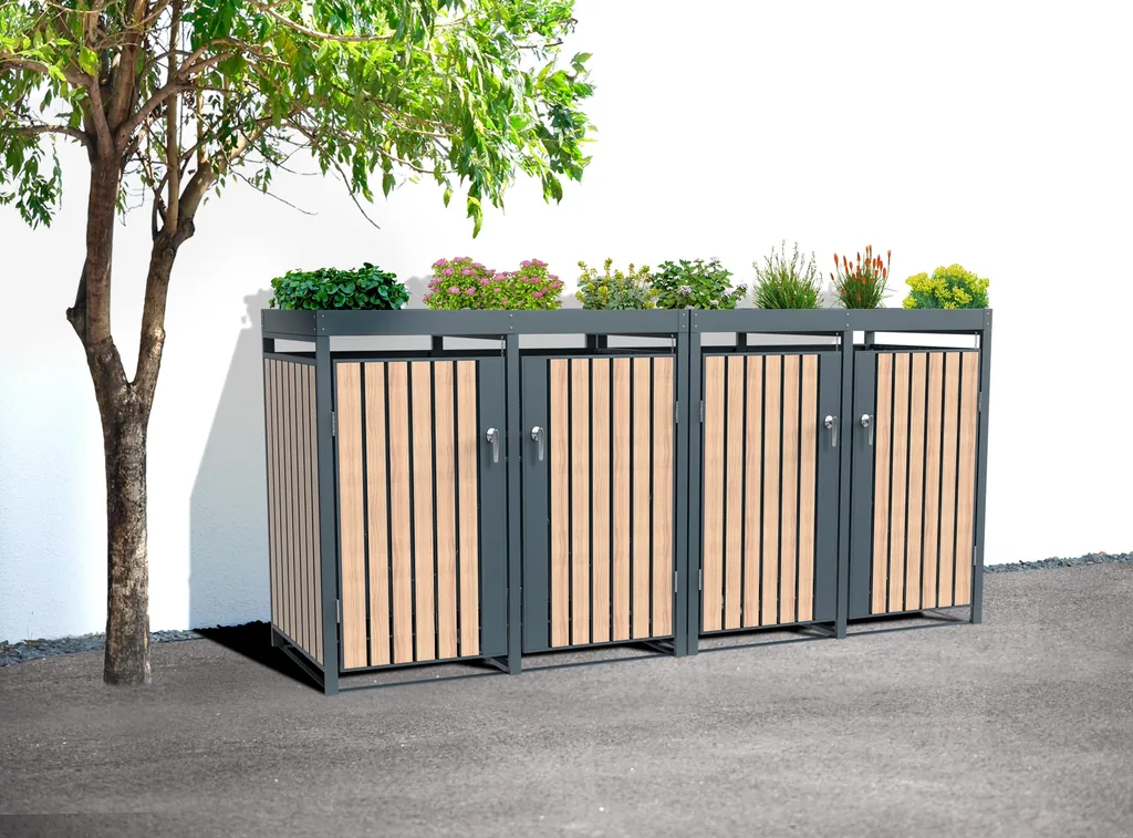 Westmann Afvalcontainerbox Planta 4er antraciet (4× 240 L)