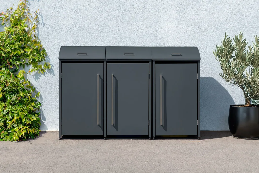 Westmann Afvalcontainerbox Moderna 3-delig antraciet (3× 240 L)