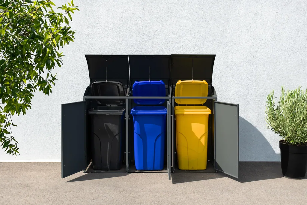 Westmann Afvalcontainerbox Moderna 3-delig antraciet (3× 240 L)