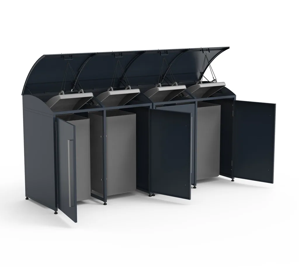 Westmann Afvalcontainerbox Moderna 4er antraciet (4× 240 L)