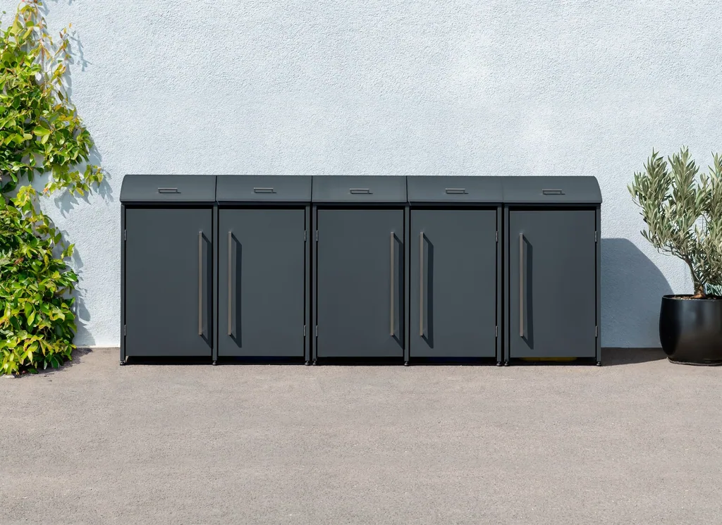 Westmann Afvalcontainerbox Moderna 5-delig antraciet (5× 240 L)