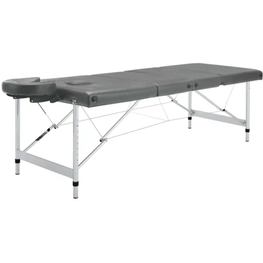 Massage table with 4 zones 186x68 cm aluminum frame anthracite