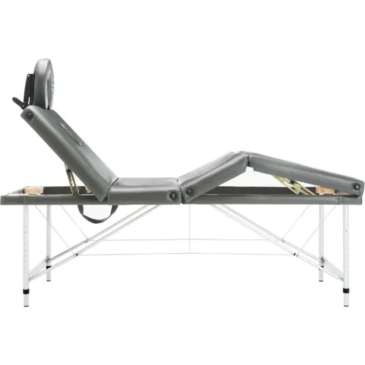 Massage table with 4 zones 186x68 cm aluminum frame anthracite