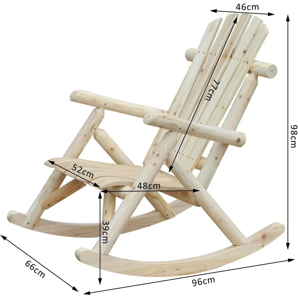Rocking chair with high backrest natural