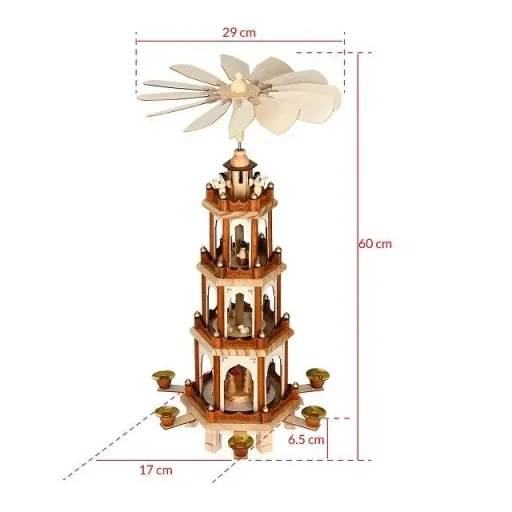 Christmas pyramid XL classic wooden design