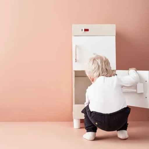 Kids Concept Koelkast Hout wit met natuur