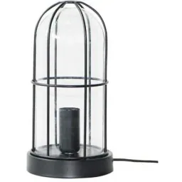 Table lamp Storm nationwide mat wood black glass 40W E14