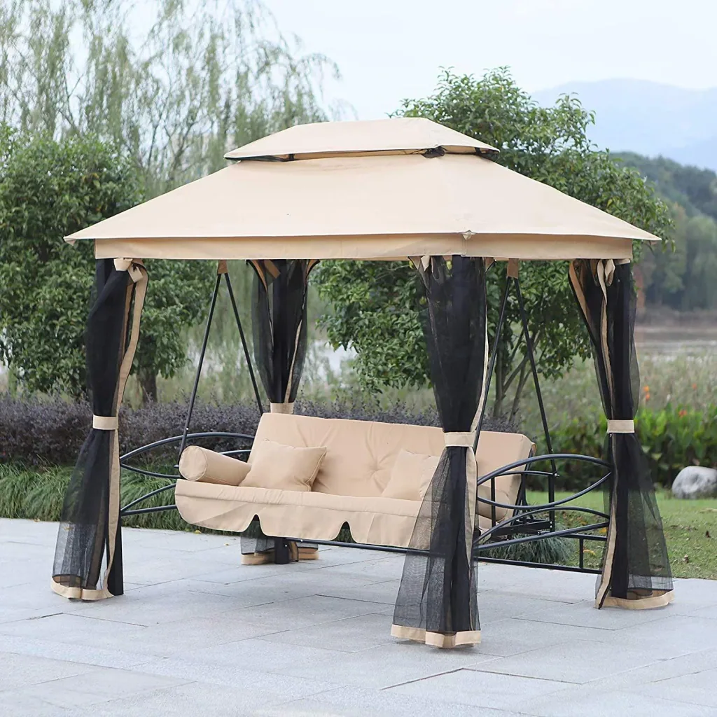 Garden swing with side walls