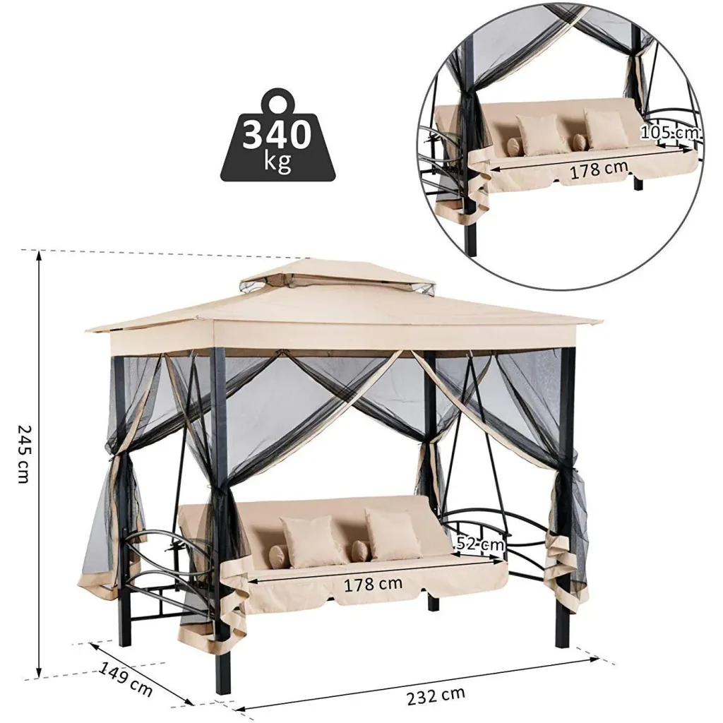 Garden swing with side walls