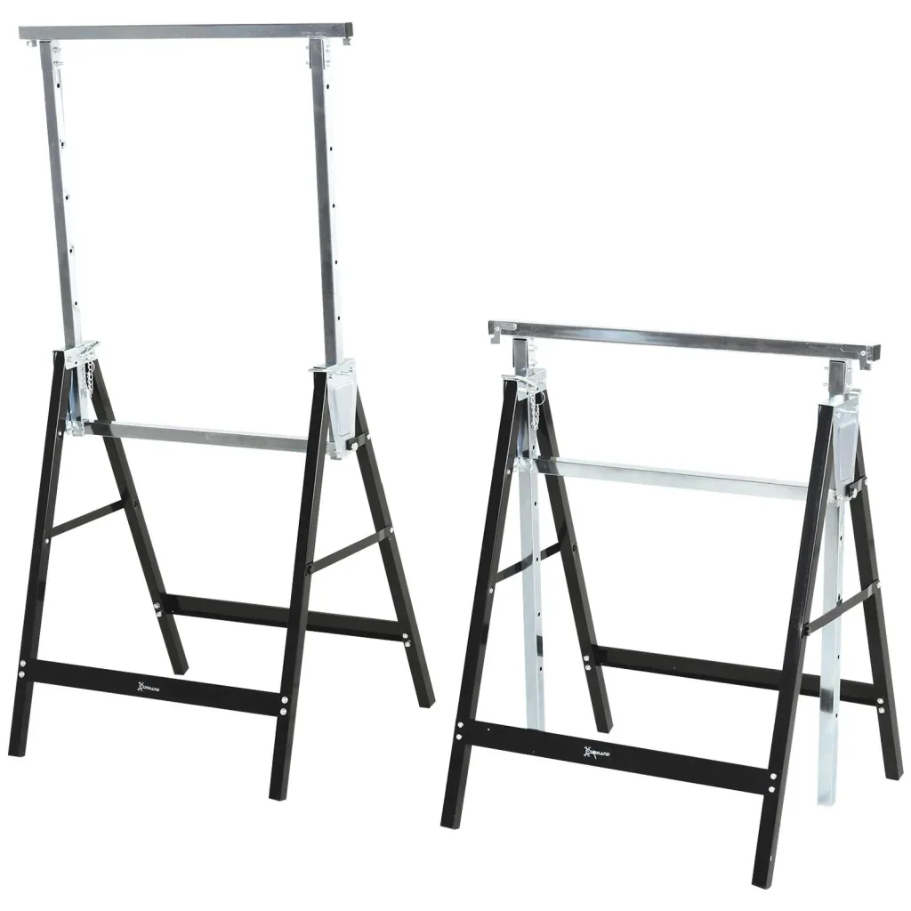 Sawhorse, height-adjustable and foldable, max. 200 kg, black