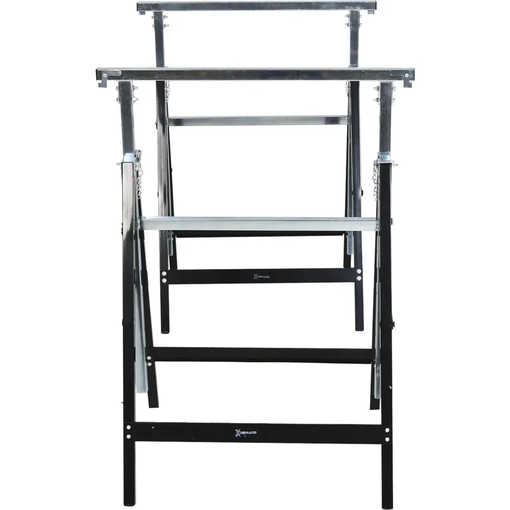 Sawhorse, height-adjustable and foldable, max. 200 kg, black