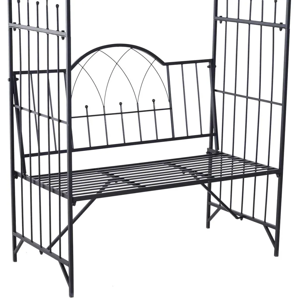 Bench with rose arch black