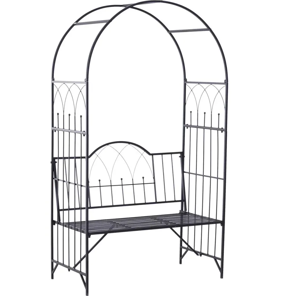 Bench with rose arch black
