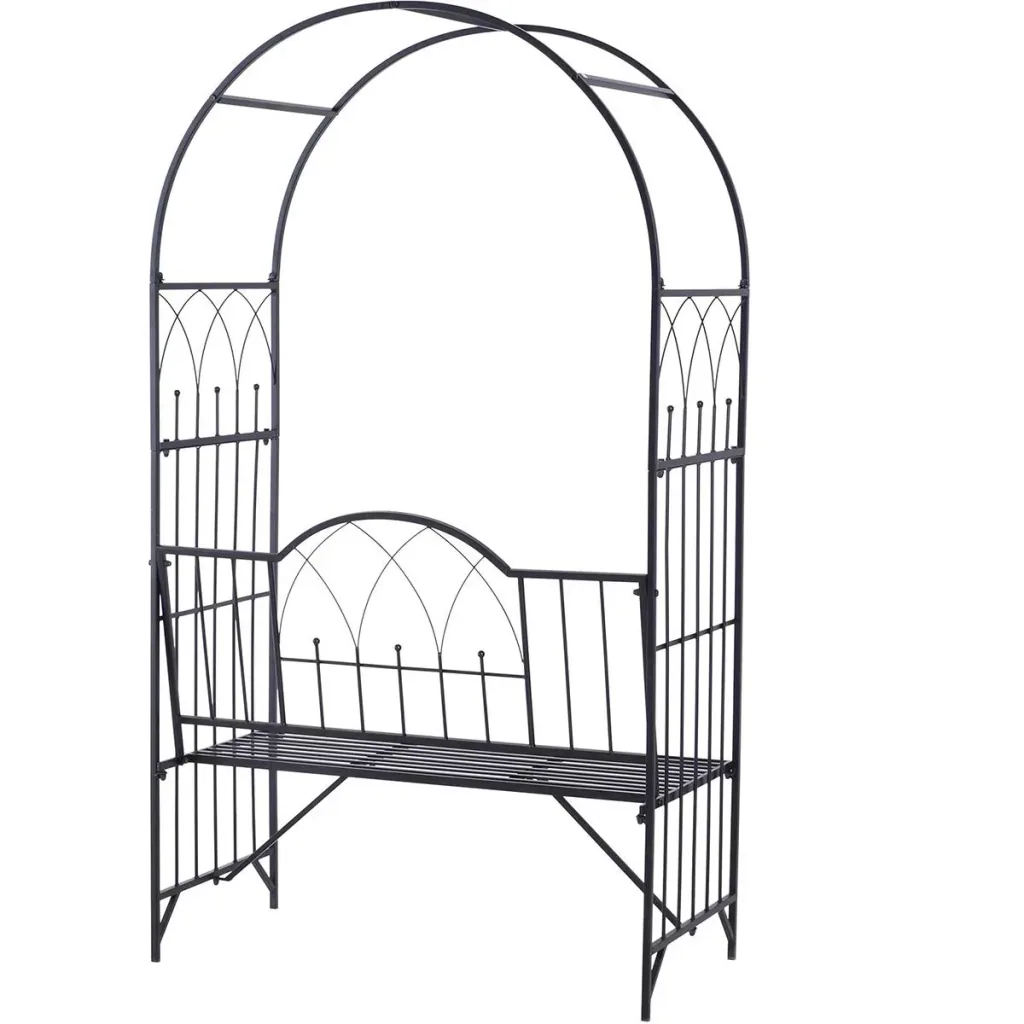 Bench with rose arch black