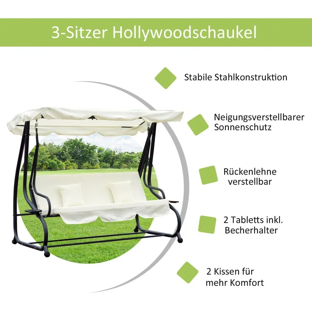 Garden swing with roof