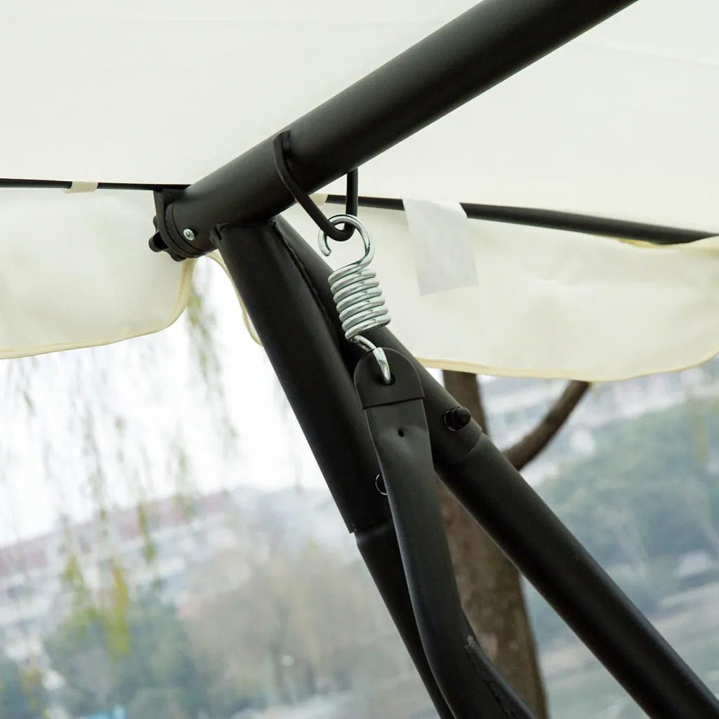 Garden swing with roof