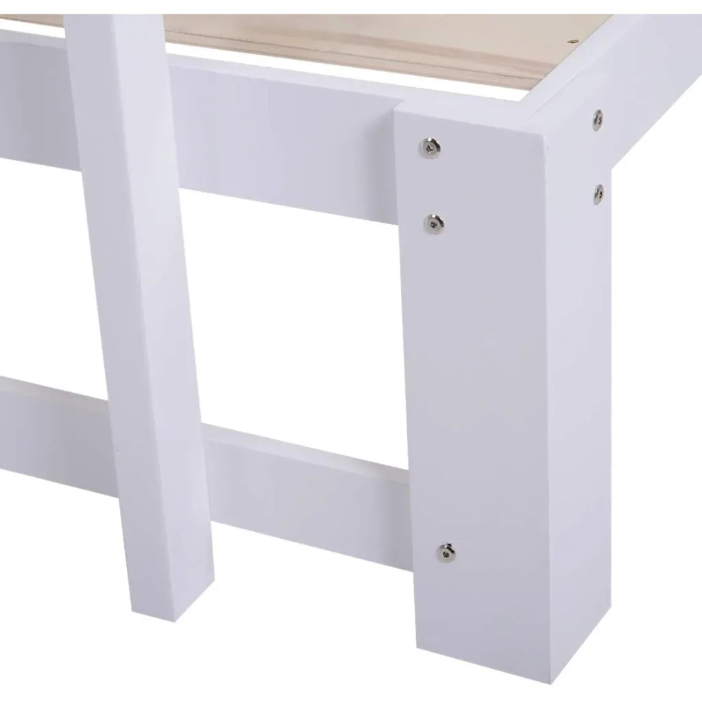 Bed wooden bed bed frame double bed solid pine including slatted frame easy assembly with storage space white 214 x 165 x 82 cm