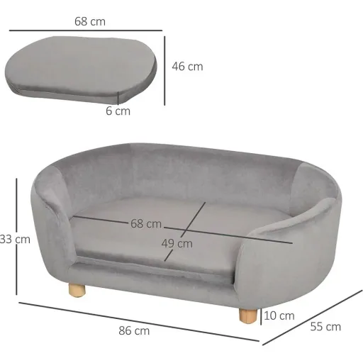 Pet sofa for dogs and cats light grey