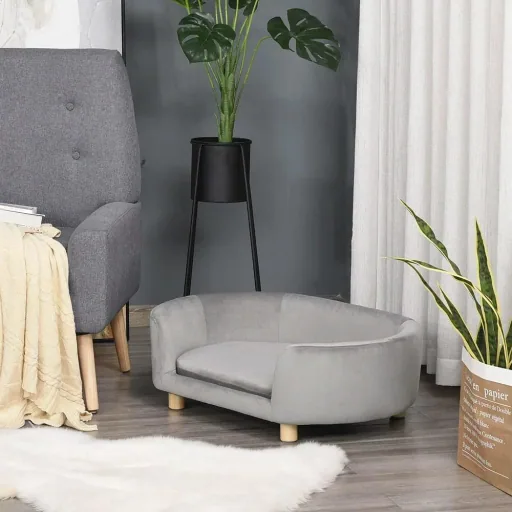 Pet sofa for dogs and cats light grey