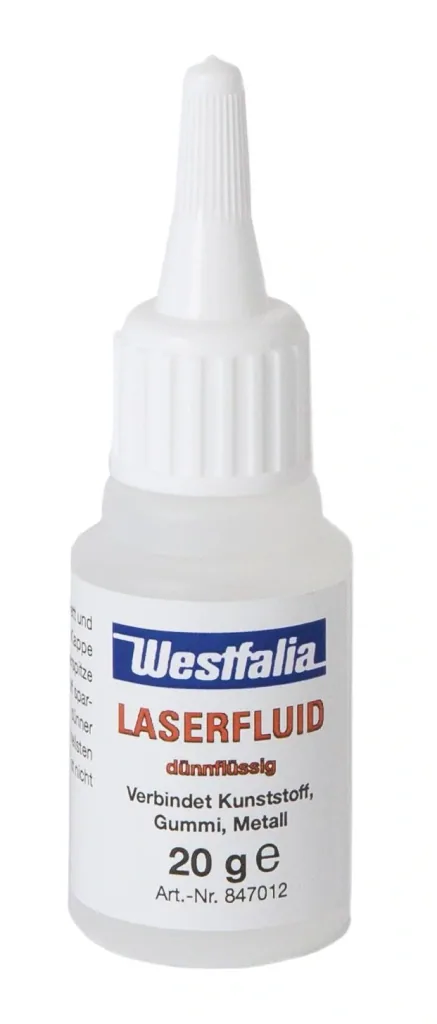 Filler powder for laser fluid, produces extremely hard adhesive