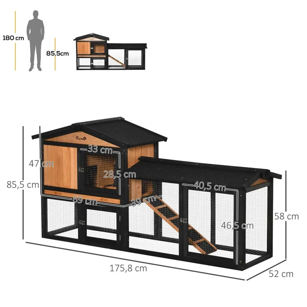 Small animal stable two-story animal